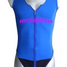 New Men's Sexy Stretchy Bodysuit Underwear Open Chest w/Zip Blue Dessous #BD107