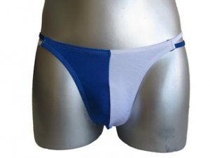 New Men's Sexy Thong Underwear Blue & White Lingerie #TH150