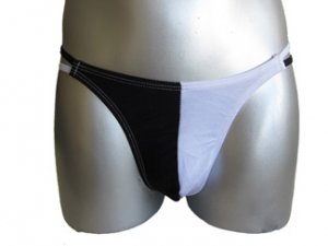 New Men's Sexy Thong Underwear Black & White Lingerie #TH152