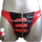 New Men's Sexy Satin Thong Underwear Red with Black Lingerie #TH127