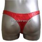 New Men's Sexy Satin Thong Underwear Red with Black Lingerie #TH127