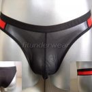 New Men's Sexy Brief Underwear C-Thru Black Lingerie #BR97