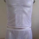 New  Men's Sexy Underwear Stretch Bodysuit Boxer C-thru White Lingerie #BD13