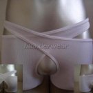 New Men's Sexy Boxer Brief Underwear White 2in1 Lingerie #BX114