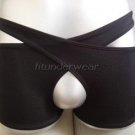 New Men's Sexy Stretch Boxer Underwear Black Lingerie 2in1 #BX94
