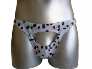 New Men's Sexy Brief Underwear White with Black Dots Lingerie #BR04