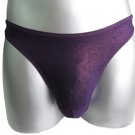 New Men's Sexy Brief Thong Underwear Flashy Purple Lingerie #TH04