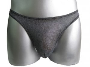 New Men's Sexy Brief Thong Underwear Flashy Silver Lingerie #TH05