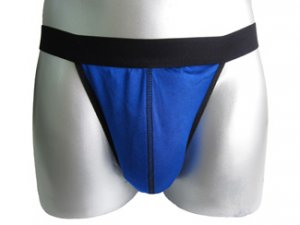 New Men's Sexy Brief Thong Underwear Solid Blue Lingerie #TH07
