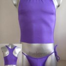 New Men's Sexy Stretch Briefs Bodysuit Purple 2pcs #BD39
