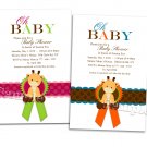 Custom Giraffe baby shower Invitations