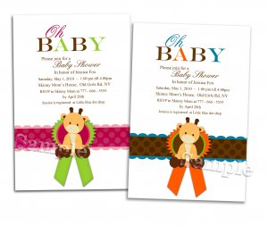 Custom Giraffe baby shower Invitations