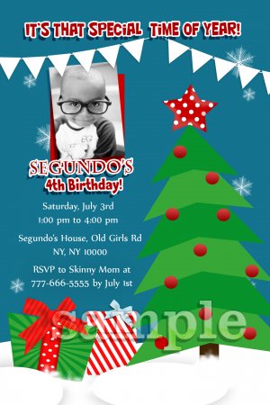 Custom Christmas Birthday Invitation