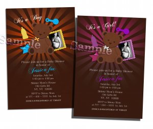 Tebby Bear photo Invitation