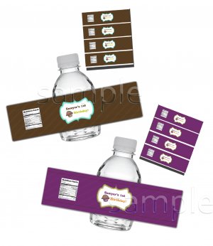 Cupcake Theme bottle label