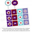 Purple Owl theme cupcake toppers