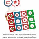 Christmas Birthday theme cupcake toppers