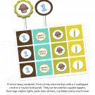 Boy cupcake Birthday theme toppers