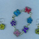 Butterfly and Flower Charm Bracelet Set