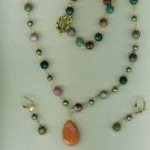 Faceted Tourmaline Wrapped 3pc Set