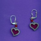 Pewter Stain-glass Heart Earrings