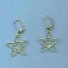 Gold Wire Star Earrings