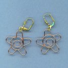 Copper Flower Wire Earrings