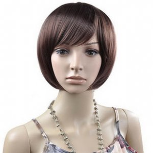 Party Short Straight Wig Dark  Brown Bob Hair New D006