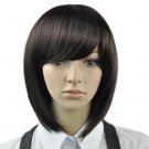 Short Straight Wig Dark  Brown/Dark Hair New D007