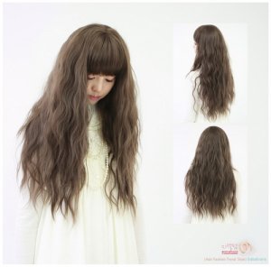 New Long Curls Wig Brown Hair TL033