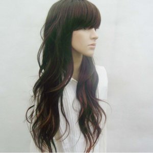 New Long Curls Wig Dark Brown  Hair L024