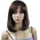 New  Middle Long  Wig Dark Brown  Hair Z010