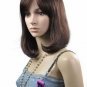 New Middle Long Wig Dark Brown Hair Z010