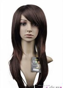 New Straight  Long  Wig Dark Brown  Hair SL032