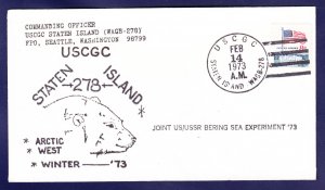 USCGC STATEN ISLAND WAGB-278 DEEP FREEZE 1973 Polar Ship Cover