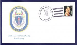 Destroyer USS MUSTIN DDG-89 Keel Laying MHcachets ONLY 5 MADE