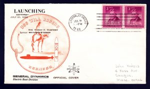 USS WILL ROGERS SSBN-659 Launching DPS #32 Cachet Naval Submarine Cover