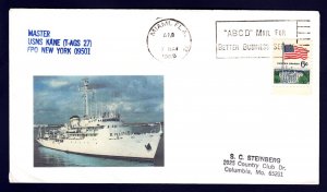 T-AGS-27 USNS KANE MHcachets Naval Cover ONLY 1 MADE