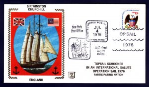 British Tall Ship SIR WINSTON CHURCHILL Operation Sail 1976 Ship Cover