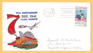 WWII Attack on Pearl Harbor 25th Anniversary Cover