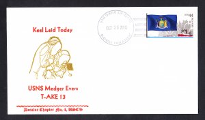 USNS MEDGAR EVERS T-AKE 13 Keel Laying Naval Cover