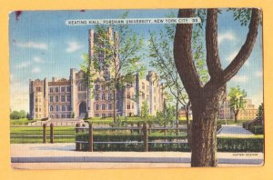 FORDHAM UNIVERSITY KEATING HALL New York City Postcard