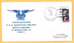 USS QUEENFISH SSN-651 Commissioning Naval Cover