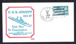 Guided Missile Destroyer USS JOUETT DLG-29 Commissioning BECK #B693 Naval Cover