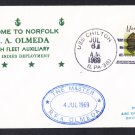 RFA OLMEDA A-124 Visit Norfolk VA Royal Navy Ship Cover