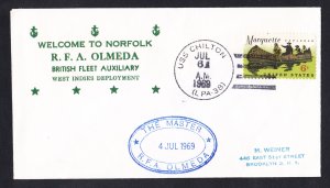 RFA OLMEDA A-124 Visit Norfolk VA Royal Navy Ship Cover
