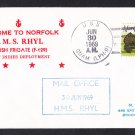 HMS RHYL F-129 Visit Norfolk VA Royal Navy Ship Cover