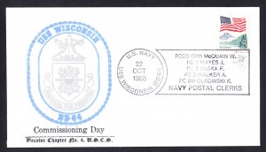 USS WISCONSIN BB-64 Commissioning Naval Cover