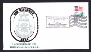 USS WISCONSIN BB-64 Commissioning Naval Cover