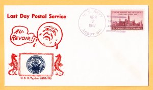 USS TYPHON ARL-28 LDPS Crosby Photo Cachet 1947 Naval Cover